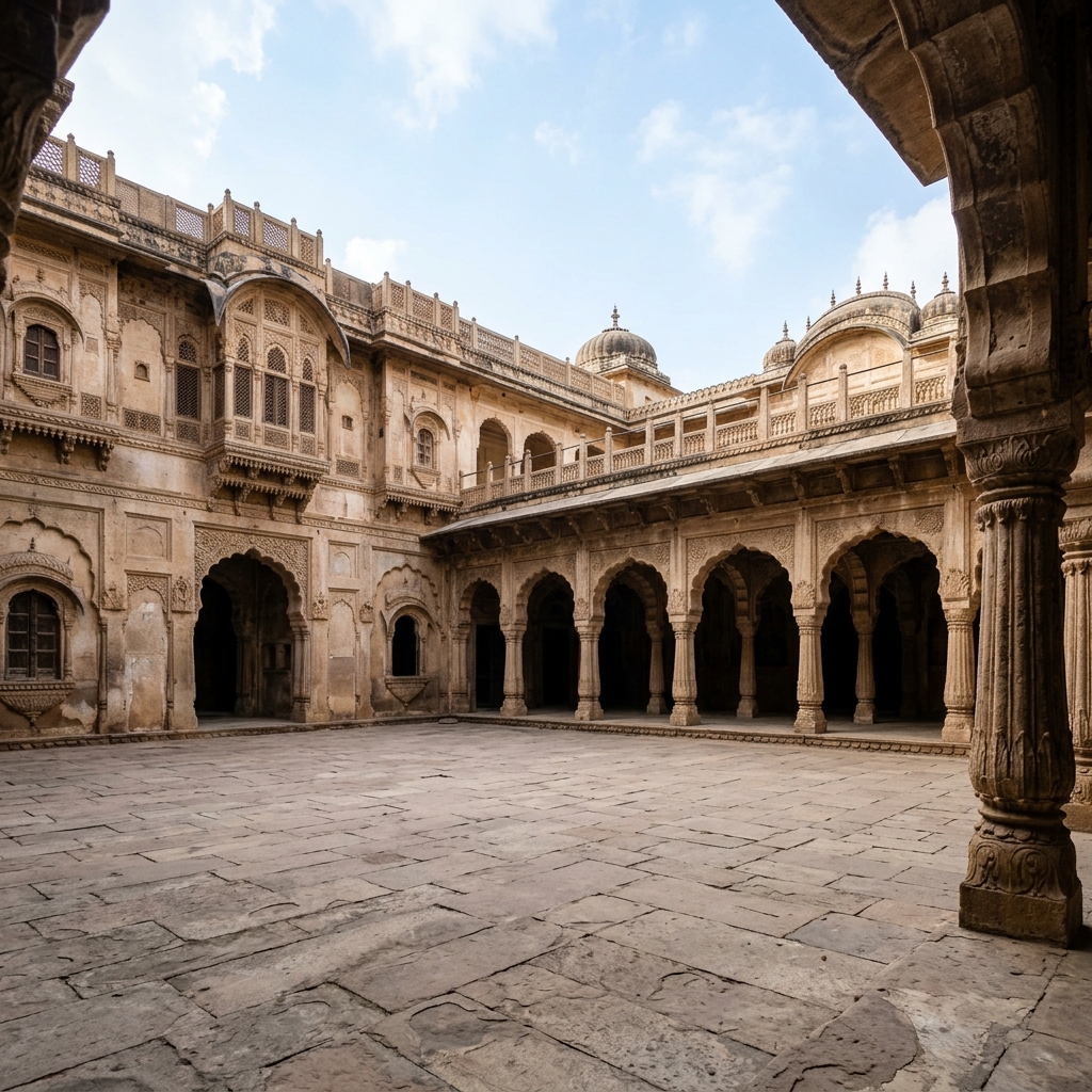 Raw Stone Palace Courtyard